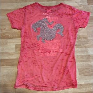 E .vil pink t-shirt medium never worn well preserved vintage all stones in tact